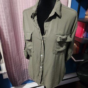 A New Day Women's Long Sleeve Button-Down Utility